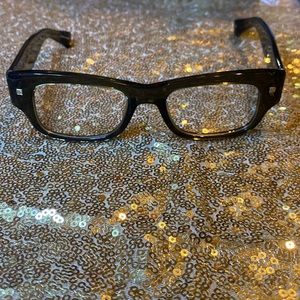 | Linda Farrow | Trans Green Rectangular Optical Frame Glasses